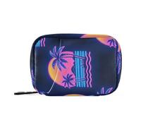 Amooorous Sac à médicaments de voyage avec compartiments amovibles Motif cocotier et coucher de soleil