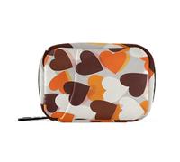 Amooorous Sac à médicaments en forme de cœur coloré dégradé kaki blanc pour voyage avec compartiments amovibles pour pilulier amovible pour sac à main