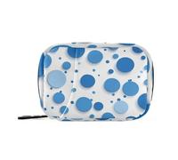 Amooorous Sac à médicaments irrégulier à pois bleus pour les voyages avec compartiments amovibles réutilisable pour sac à main