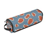 Amooorous Sac de voyage pour outils de cheveux avec tapis résistant à la chaleur pour outils chauffants, organiseur pour fer à lisser, fer à friser, sèche-cheveux, imprimé léopard orange-bleu pour