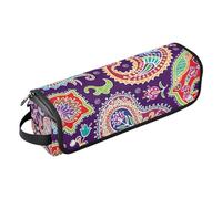 Amooorous Sac de voyage pour outils de coiffure avec tapis en fer, organiseur portable pour fers plats, lisseurs, fers à friser, style ethnique, cachemire, fleur de cajou, jambon, tatouage, articles