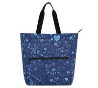Amooorous Sac fourre-tout décoratif pour enfants, étudiants, adultes, motif fleurs romantiques pour la Saint-Valentin, bibliothèque, livres, courses avec poignées à fermeture éclair pour l'école, les