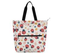 Amooorous Sac fourre-tout décoratif pour enfants, étudiants, adultes, safari minimaliste, fleurs, grand sac à bandoulière avec fermeture éclair pour l'université, le shopping, la plage, arc-en-ciel