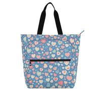 Amooorous Sac fourre-tout décoratif pour garçons et filles, adultes, bleu et rose, amour romantique, robuste, réutilisable, sac d'épicerie, pour le shopping, la plage, l'arc-en-ciel, pour les lectores
