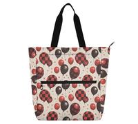 Amooorous Sac fourre-tout décoratif pour garçons et filles - Motif damier rouge et noir - Résistant à l'eau - Sac à main réutilisable avec fermeture éclair pour l'école, le shopping, les voyages