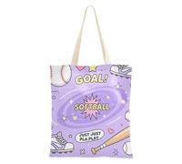 Amooorous Sac fourre-tout en toile avec poignées pour enseignants Motif Just Play Violet Taille M
