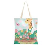 Amooorous Sac fourre-tout en toile avec poignées réutilisables Motif girafes de jardinier Vert