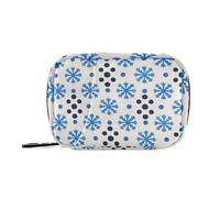 Amooorous Sacs à médicaments avec compartiments amovibles et amovibles Motif flocon de neige Bleu à pois