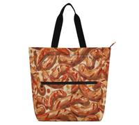 Amooorous Sacs fourre-tout décoratifs pour enfants, étudiants, adultes, saucisses. Réaliste. Grand sac réutilisable et résistant pour bibliothèque, courses, plage, arc-en-ciel, para libros de