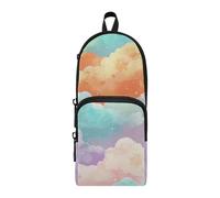 Amooorous Sea Of Colored Clouds Trousse à crayons en nylon 3 compartiments Grande capacité pour l'école et le bureau 1600 ml