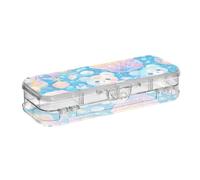 Amooorous Sea Shell Dreamy Boîte à crayons en plastique transparent 2 couches pour enfants avec bouton-pression et couvercle