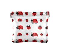 Amooorous Seven Stars Petit porte-monnaie en cuir imperméable pour homme et femme Rouge, Sept étoiles de dessin animé distinctif rouge mignon, 1 size
