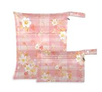Amooorous Spring Flowers Lot de 2 sacs à linge à fermeture éclair avec poignées pour couches de bébé, piscine