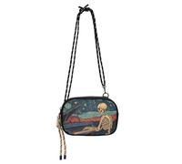 Amooorous Squelette Play The Piano Starry Sky Petit sac à bandoulière noir pour homme Tendance avec sangle réglable Petits sacs à bandoulière Walk the dog bolsos negros para mujeres