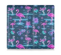 Amooorous Summer Neon Flamingo Wave Bleu marine Premium Cuir Assurance et carte d'immatriculation Voiture Voiture Porte-Gants Boîte à Gants pour Documents, Cartes, Licence