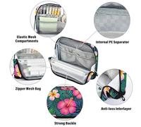 Amooorous Summer Plumeria Hibiscus Palmier Leaf Pot à crayons Grande capacité Trousse de maquillage Multi-Slot Trousse à crayons pour garçons Collège Cartucheras escolares para lapices para ninas
