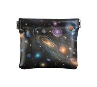 Amooorous Surrealism Cosmic Planet Petit porte-monnaie en cuir coloré pour femmes, garçons et filles, surréalisme planète cosmique colorée, 1 size