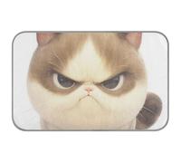 Amooorous Tapis de refroidissement d'été avec motif chat en colère - Lit auto-rafraîchissant pour animaux de compagnie - Tapis d'extérieur pliable pour animaux de compagnie - Taille M
