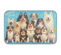 Amooorous Tapis de refroidissement pour animaux de compagnie Happy Cute Dogs Summer Pet Cooling Lit d'extérieur pour hamster voyage portable esterilla rafraîchissant para perros M