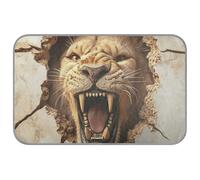 Amooorous Tapis de refroidissement pour chien avec trou fissuré 3D en colère - Motif lion en colère - Lit auto-rafraîchissant pour extérieur pour chat - Tapette d'été Frio para Perros M