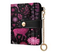 Amooorous Tie Die Vector Valentine Cerf Pratique Dames Mignon Portefeuille Pliable Premium PU Cuir Portefeuille pour Femmes Garçons Filles