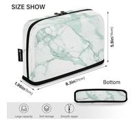 Amooorous Trousse à crayons de luxe vert clair avec texture marbrée, grande capacité, trousse de maquillage multi-usages pour adolescents, bureau, bolsa para herramientas