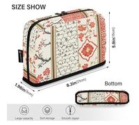 Amooorous Trousse à crayons de style chinois élégante à rayures rouges - Grande capacité - Trousse de papeterie simple pour adolescents et garçons - Bolsa para herramientas