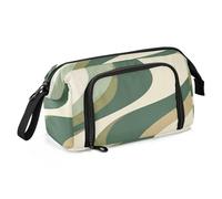 Amooorous Trousse à crayons d'école de grande capacité avec fermeture éclair pour homme, élémentaire, abstrait, vert, beige