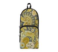 Amooorous Trousse à crayons en nylon style ethnique cachemire fleur de cajou tatoué 3 compartiments pour adolescents études et multifonction trousse à crayons pour adolescents garçons bureau 1600 ml