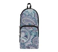 Amooorous Trousse à crayons style ethnique cachemire fleur de cajou fleur jambon tatouage nylon 3 compartiments grande capacité pour adolescentes papeterie pour bureau preppy 1600 ml
