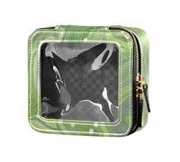 Amooorous Trousse de maquillage de voyage transparente avec dégradé d'eau pour produits de toilette, Vert dégradé Water Ripple, 1 size