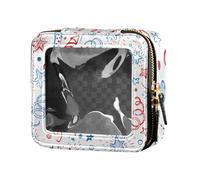 Amooorous Trousse de maquillage transparente pour le 4 juillet - Jour de l'indépendance américaine - Sacs de voyage pour les produits de toilette - Sac de soins de la peau pour les voyages, 4 juillet