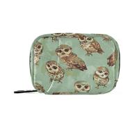 Amooorous Trousse de premiers secours avec compartiments détachables Motif chouette marron