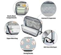 Amooorous Trousse de rangement multifonction pour crayons de baseball - Grande capacité - Organiseur de papeterie pour adultes - Bolsa para herramientas