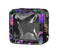 Amooorous Trousse de toilette transparente amusante avec éléments sorciers et inscription Happy Halloween, Éléments sorcières amusants et lumineux Joyeux Halloween, 1 size