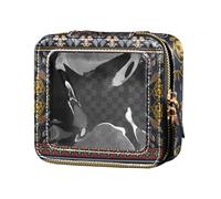 Amooorous Trousse de toilette transparente colorée avec motif floral bohème et fermeture éclair pour voyage, Motifs floraux vintage bohèmes colorés, 1 size