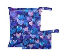 Amooorous Valentine Lot de 2 sacs à langer avec poignées pour tire-lait Violet