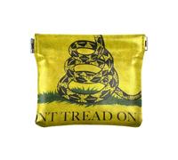 Amooorous Yellow Snake Don't Tread on Me Drapeau PU Cuir Petite pièce de monnaie Fancy Card Key Organisateurs pour femmes, Drapeau serpent jaune Don't Tread On Me, 1 size