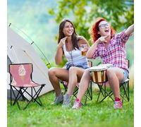 Amooorous Yummy Ice Cream Peach Chaise de camping compacte ultra légère Sac de transport inclus pour concert sportif
