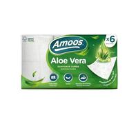 Amoos Lot de 42 rouleaux de papier toilette Aloe Vera (7 paquets de 6 rouleaux) | 3 couches extra douces | Avec parfum naturel | Certifié FSC | Décoré et durable