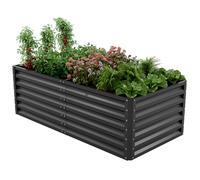 Amopatio Jardinière surélevée en Acier Galvanisé, Potager Extérieur/Balcon, Bac à Semis 970L, 180 x 90 x 60 cm, Résistant aux Intempéries pour légumes, Fleurs, Noir