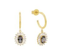Amor 2039087 Boucles d'oreilles créoles en argent sterling 925 avec zircone synthétique Gris 2,7 cm Livré dans une boîte cadeau, Onesize, Argent sterling, Zircone cubique créée