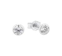 Amor boucles d'oreilles en argent 925 sterling pour femmes, avec zirconium synth., 0,4 cm, argent, Livré dans une boîte cadeau de bijoux