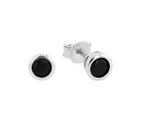Amor boucles d'oreilles en argent 925 sterling pour femmes, avec zirconium synth., 0,5 cm, argent, Livré dans une boîte cadeau de bijoux