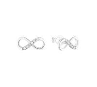 Amor boucles d'oreilles en argent 925 sterling pour femmes, avec zirconium synth., 0,6 cm, argent, Infinity, Livré dans une boîte cadeau de bijoux