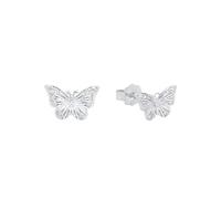 Amor boucles d'oreilles en argent 925 sterling pour femmes, avec zirconium synth., 0,6 cm, argent, papillon, Livré en boîte cadeau de bijoux