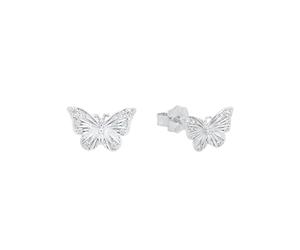 Amor boucles d'oreilles en argent 925 sterling pour femmes, avec zirconium synth., 0,6 cm, argent, papillon, Livré en boîte cadeau de bijoux