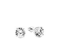 Amor boucles d'oreilles en argent 925 sterling pour femmes, avec zirconium synth., 0,7 cm, argent, Livré dans une boîte cadeau de bijoux