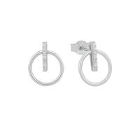 Amor boucles d'oreilles en argent 925 sterling pour femmes, avec zirconium synth., 1,1 cm, argent, Livré dans une boîte cadeau de bijoux