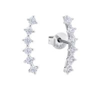 Amor boucles d'oreilles en argent 925 sterling pour femmes, avec zirconium synth., 1,8 cm, argent, Livré dans une boîte cadeau de bijoux